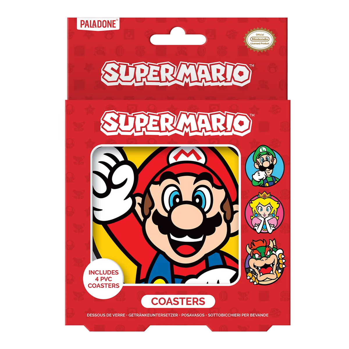 Super Mario Set of 4 Silicone Coasters